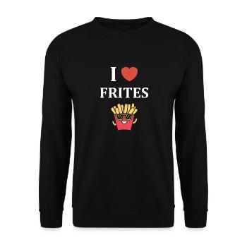 frites - Sweat-shirt Unisexe - noir - Devant - Alina (178cm) & Michal (187cm)