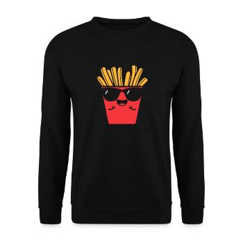 frites - Sweat-shirt Unisexe - noir - Devant - Alina (178cm) & Michal (187cm)