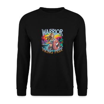 Warrior Spirit and Viking Pride für Wikinger - Unisex Pullover - Schwarz - Vorne - Alina (178cm) & Michal (187cm)