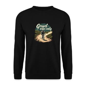 Gravel Vibes Only Gravel Bike Gravel Fahrrad - Unisex Sweatshirt - black - Front - Alina (178cm) & Michal (187cm)
