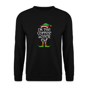 Je suis l’amoureux du café Chemise elfe assortie famille - Sweat-shirt Unisexe - noir - Devant - Alina (178cm) & Michal (187cm)