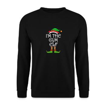 I'm The Gym Elf Shirt Matching Family Christmas - Unisex Sweatshirt - black - Front - Alina (178cm) & Michal (187cm)