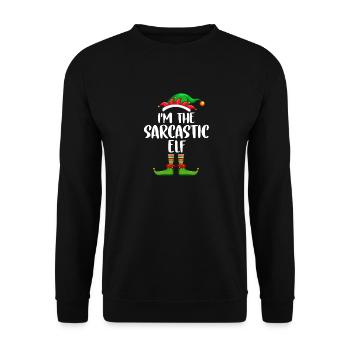 I'm The Sarcastic Elf Shirt Matching Family - Unisex Sweatshirt - black - Front - Alina (178cm) & Michal (187cm)