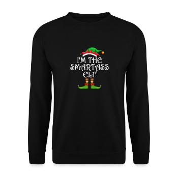I’m The Smartass Elf Chemise Assortie Famille - Sweat-shirt Unisexe - noir - Devant - Alina (178cm) & Michal (187cm)