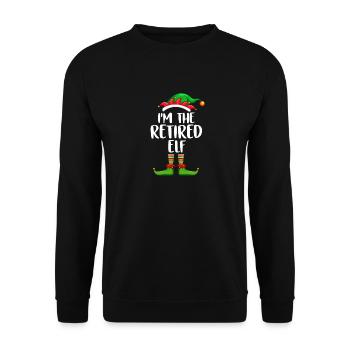 I'm The Retired Elf Shirt Matching Family - Unisex Sweatshirt - black - Front - Alina (178cm) & Michal (187cm)