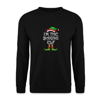 I'm The Baking Elf Shirt Matching Family Christmas - Unisex Pullover - Schwarz - Vorne - Alina (178cm) & Michal (187cm)