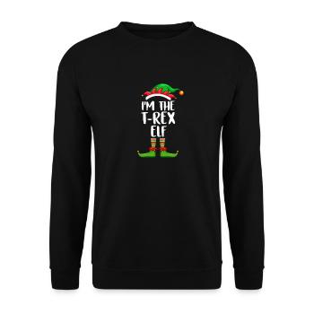 I'm The T-Rex Elf Shirt Matching Family Christmas - Unisex Pullover - Schwarz - Vorne - Alina (178cm) & Michal (187cm)