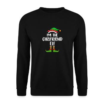 I'm The Girlfriend Elf Shirt Matching Family - Unisex Sweatshirt - black - Front - Alina (178cm) & Michal (187cm)