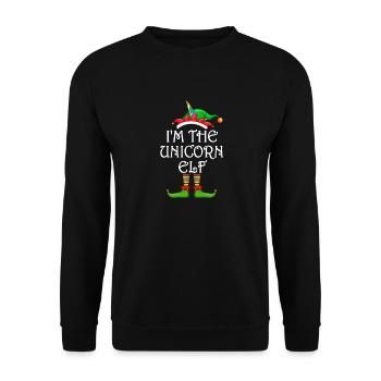 I'm The Unicorn Elf Shirt Matching Family - Unisex Sweatshirt - black - Front - Alina (178cm) & Michal (187cm)