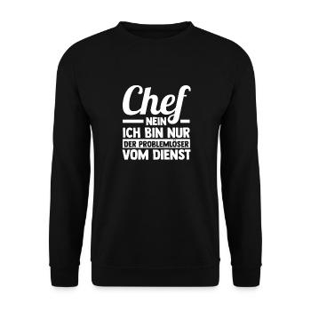 Chef d’équipe Chef de groupe Chef d’équipe Chef de département - Sweat-shirt Unisexe - noir - Devant - Alina (178cm) & Michal (187cm)
