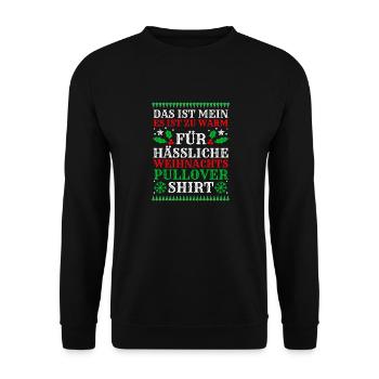 Weihnachtsmann Weihnachten Hässliche Weihnachten - Unisex Pullover - Schwarz - Vorne - Alina (178cm) & Michal (187cm)