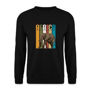 Majesty Africa – Retro Style Elephant - Unisex Sweatshirt - black - Front - Alina (178cm) & Michal (187cm)