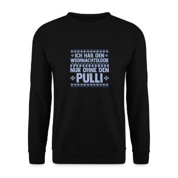 Weihnachtsmann Weihnachten Hässliche Weihnachten - Unisex Pullover - Schwarz - Vorne - Alina (178cm) & Michal (187cm)