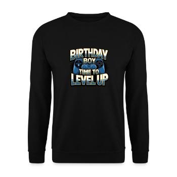Birthday Boy Time to Level Up Birthday Gamer Boys - Sweat-shirt Unisexe - noir - Devant - Alina (178cm) & Michal (187cm)