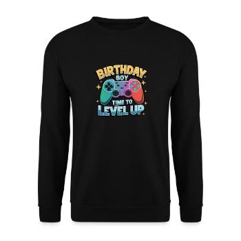 Birthday Boy Time to Level Up Birthday Gamer Boys - Sweat-shirt Unisexe - noir - Devant - Alina (178cm) & Michal (187cm)