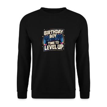 Birthday Boy Time to Level Up Birthday Gamer Boys - Sweat-shirt Unisexe - noir - Devant - Alina (178cm) & Michal (187cm)