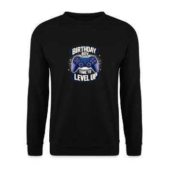 Birthday Boy Time to Level Up Birthday Gamer Boys - Sweat-shirt Unisexe - noir - Devant - Alina (178cm) & Michal (187cm)