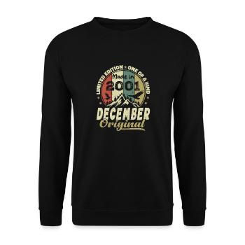 Vintage Retro Anniversary Gift - December 2001 - Unisex Sweatshirt - black - Front - Alina (178cm) & Michal (187cm)