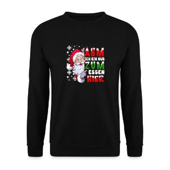 I'm just here to eat Christmas Men - Unisex Sweatshirt - black - Front - Alina (178cm) & Michal (187cm)