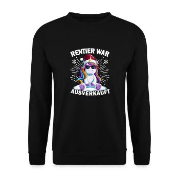 Reindeer was sold out Unicorn Christmas - Unisex Sweatshirt - black - Front - Alina (178cm) & Michal (187cm)