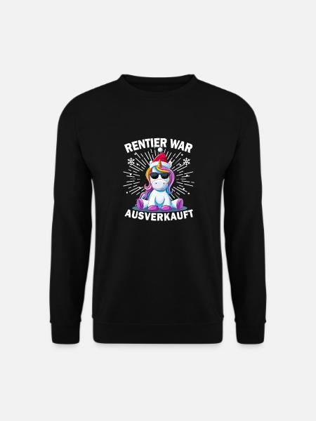 Rentier war ausverkauft Einhorn Weihnachten - Unisex Pullover - Schwarz