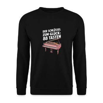 Pianist Konzertflügel Klavier und Piano Spieler - Unisex Pullover - Schwarz - Vorne - Alina (178cm) & Michal (187cm)