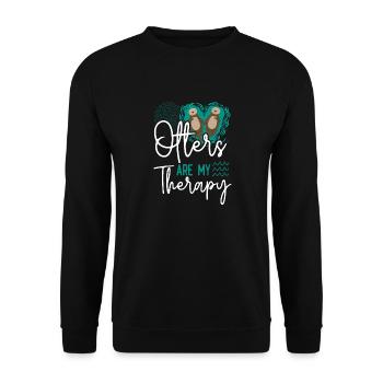 Otter Otters Are My Therapy - Unisex Sweatshirt - black - Front - Alina (178cm) & Michal (187cm)