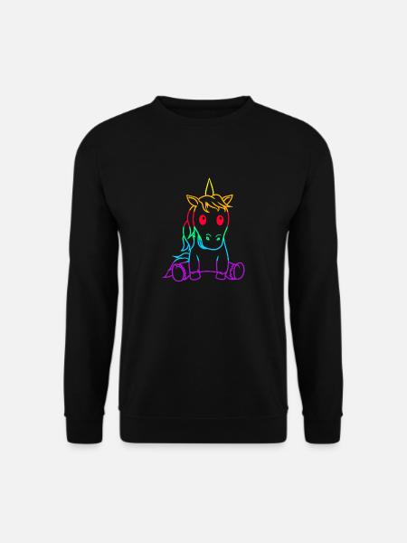 LGBT Einhorn Gay Pride Regenbogenfahne Pferd - Unisex Pullover - Schwarz