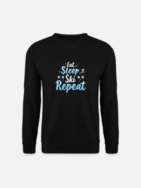 Eat Sleep Ski Repeat Ski Winter Sports Skiers - Unisex Sweatshirt - black