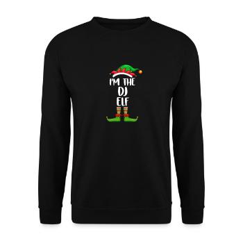 I'm The Dj Elf Shirt Matching Family Christmas - Unisex Sweatshirt - black - Front - Alina (178cm) & Michal (187cm)