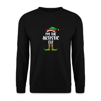 I'm The Artistic Elf Shirt Matching Family - Unisex Sweatshirt - black - Front - Alina (178cm) & Michal (187cm)