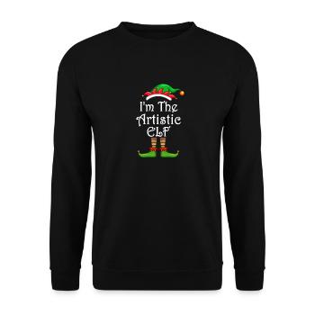 I'm The Artistic Elf Shirt Matching Family - Unisex Sweatshirt - black - Front - Alina (178cm) & Michal (187cm)