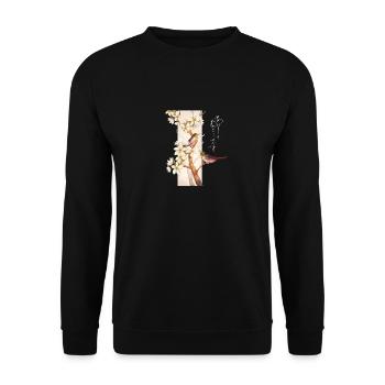Fleur, Art du Nouvel An japonais, Floraisons japonaises - Sweat-shirt Unisexe - noir - Devant - Alina (178cm) & Michal (187cm)