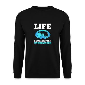 Dive - Unisex Sweatshirt - black - Front - Alina (178cm) & Michal (187cm)