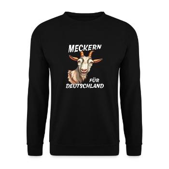 ZIEGE MECKERN FÜR DEUTSCHLAND - Unisex Pullover - Schwarz - Vorne - Alina (178cm) & Michal (187cm)