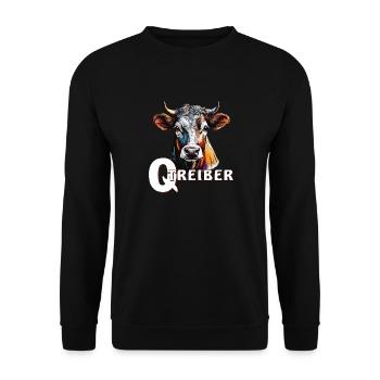 KUH Q-TREIBER - Unisex Pullover - Schwarz - Vorne - Alina (178cm) & Michal (187cm)