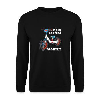 Mein Laufrad WARTET - Unisex Pullover - Schwarz - Vorne - Alina (178cm) & Michal (187cm)