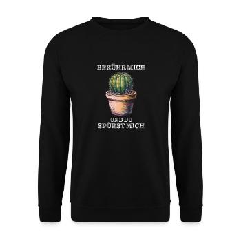 CACTUS TOUCH ME AND YOU FEEL ME - Unisex Sweatshirt - black - Front - Alina (178cm) & Michal (187cm)