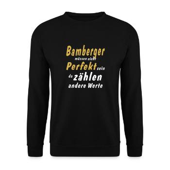 Bamberger müssen nicht Perfekt sein - Unisex Pullover - Schwarz - Vorne - Alina (178cm) & Michal (187cm)