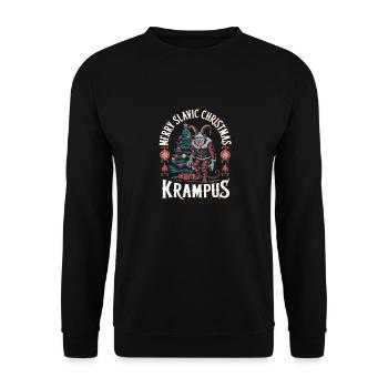 Krampus Knecht Ruprecht Weihnachten Nikolaus - Unisex Pullover - Schwarz - Vorne - Alina (178cm) & Michal (187cm)