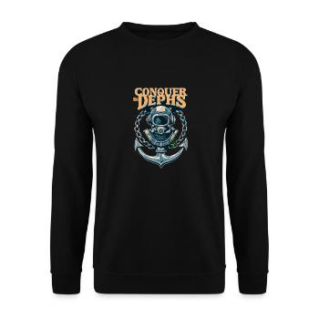 Conquer The Dephs - Unisex Pullover - Schwarz - Vorne - Alina (178cm) & Michal (187cm)