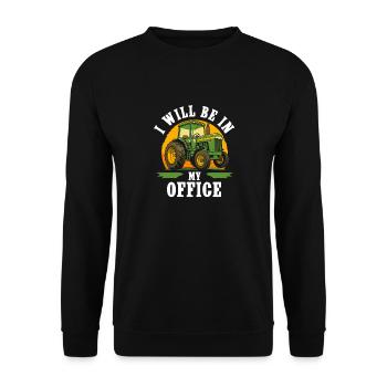 Ich Werde In Meinem Büro Sein Traktorfahrer - Unisex Pullover - Schwarz - Vorne - Alina (178cm) & Michal (187cm)