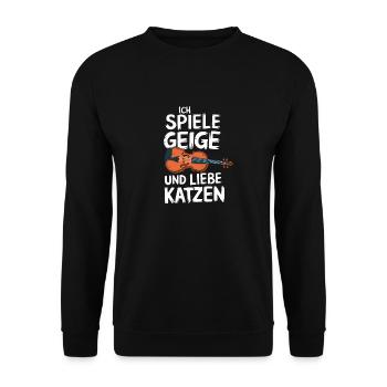 Geigen Spieler Geiger Violinist Violine - Unisex Pullover - Schwarz - Vorne - Alina (178cm) & Michal (187cm)