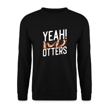 Otter yes! Otters - Unisex Sweatshirt - black - Front - Alina (178cm) & Michal (187cm)