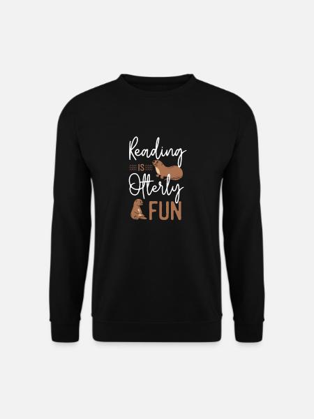 Otter Reading Teacher Literature - Unisex Sweatshirt - black