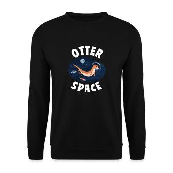 Otter Pun Astronaute des sciences de l’espace - Sweat-shirt Unisexe - noir - Devant - Alina (178cm) & Michal (187cm)