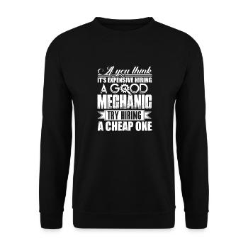 Mechanic Good Mechanic - Unisex Sweatshirt - black - Front - Alina (178cm) & Michal (187cm)