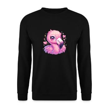 Flamingos Flamingo - Unisex Sweatshirt - black - Front - Alina (178cm) & Michal (187cm)