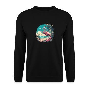 Flamingos Flamingo - Unisex Sweatshirt - black - Front - Alina (178cm) & Michal (187cm)