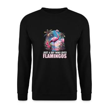 Flamants roses Flamant rose - Sweat-shirt Unisexe - noir - Devant - Alina (178cm) & Michal (187cm)